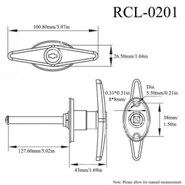 Funnytek Garage Door T-Handle Lock Kit Shed Door Lock T Handle Barn Long Lockable Accessories with 2 Keys RCL-0201 127mm