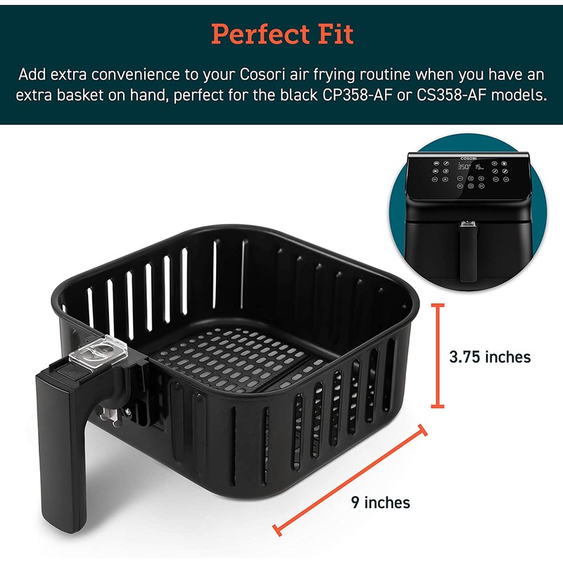 COSORI Air Fryer Accessories, Replacement 5.8QT Original Basket Black