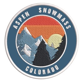 Aspen Snowmass, Colorado Ski Restort Mountain Embroidered Premium Patch DIY Iron-on or Sew-on Decorative Badge Emblem Vacation Souvenir Travel Gear Clothes Appliques