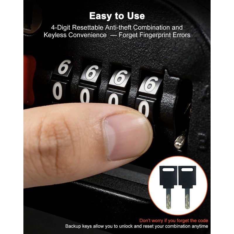 Motorcycle Disc Lock Anti-Theft Wheel Brake Lock, 4-Digit Code, 5ft