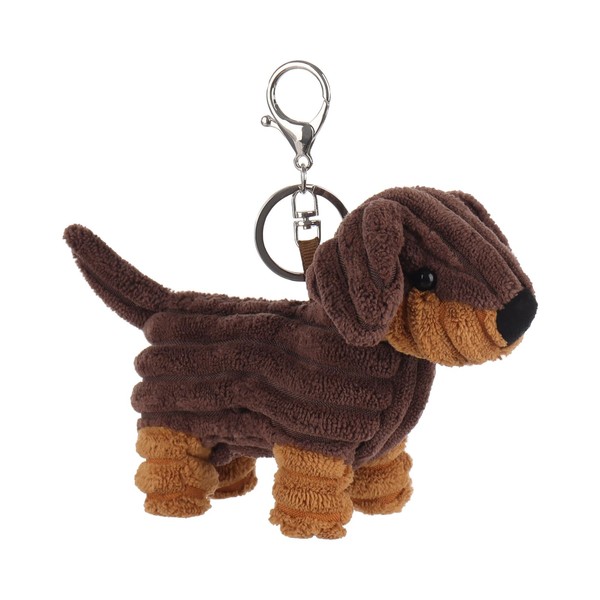 Apricot Lamb Dachshund Dog Cute Keychain, Soft Stuffed Plush Keychain