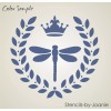 Stencils by Joanie Laurel Wreath Stencil 8" Dragonfly Royal Fleur