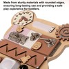 Wooden Sensory Bear Shaped Learning Toddler Busy Board for Playroom,