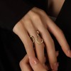 Mrltau Gold Waterproof Asymmetric Ring, Thick Chunky Women's Gold Ring