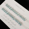 Dikixe Sky Blue Shimmer Cat Eye Medium Coffin Press On