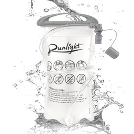 Runlight Hydration Bladder,1.5L Water Bladder for Hiking Backpack Leak-Proof Water Reservoir BPA Free Hydration Bag for Biking Running Camping(1.5L Gray White)