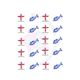Jesus Loves Me Fish and Cross Waterslide Nail Art Decals