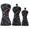 Andux PU Striped Tees Pattern 3Pack/set Golf 460cc Driver Fairway