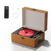 Yintiny Reproductor de CD de piel recargable con altavoces; transmisor