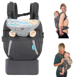 Mochila Portabebe,DEKITA Cangurera para Bebé para Bebé Ergonomico,Portabebé Asiento de Cader con Asiento de Cadera，Ajustable,Hasta 30 kg, para Bebés Niños Pequeños Recién Nacido 0-36 Meses