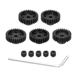DMiotech M1 26T 27T 28T 29T 30T Steel 5mm Hardened Pinion Motor Gear for RC Car Brushed Replacement Brushless Motors, RC Applications with 5 Pcs Screws & Hex Spanner for DIY RC Boat Drone