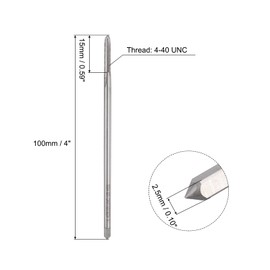 sourcing map Thread Milling Taps, 4-40 UNC High Speed Steel 6542 (HSS6542) 3 Straight Flutes Machine Screw Thread Threading Tap, 4" Length (Extra Long）