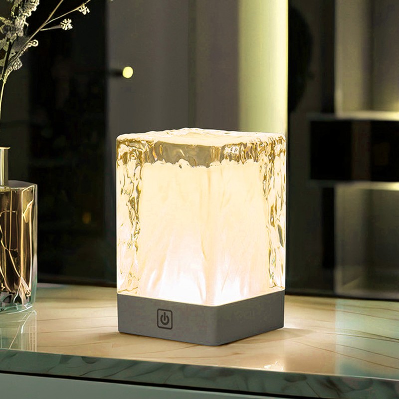 Crystal Table Lamp LED Night Light 3 Level Brightness Touch