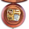 BinkeGG Brown Wooden Circular Hollow Out Music Box with Sankyo