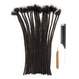 IIFLYDSFA 0.2cm Thickness loc Extensions Human Hair for Men/Women 12 Inch 20 Strands Human Hair Dreadlock Extensions Can Be Dyed and Bleached Soft Dreadlocks