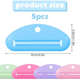 Guduling 5 Pcs Plastic Toothpaste Tube Roller,Tube Roller Squeezer,Hanging Toothpaste Tubes Squeezer Tool for Saving Toothpastes Cleanser Creams,Assorted Colors