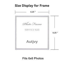 Autjvy 6x6 Picture Frame Set of 2, Silver Modern Simple Thin Aluminum Metal Square Photo Frames with HD Glass, Display for Tabletop and Wall, 2 Pack