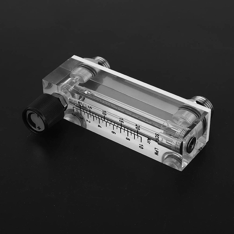 LZM6T Acrylic PMMA Adjustable Panel Type Gas Flowmeter 1~10LPM 1/4"BSP