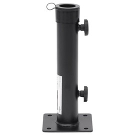 vidaXL Steel Parasol Base in Matt Black - Adjustable for Ø1.5/1.9" Poles, Powder-Coated, Compact, Easy Mounting, Outdoor Umbrella Stand for Patio/Garden