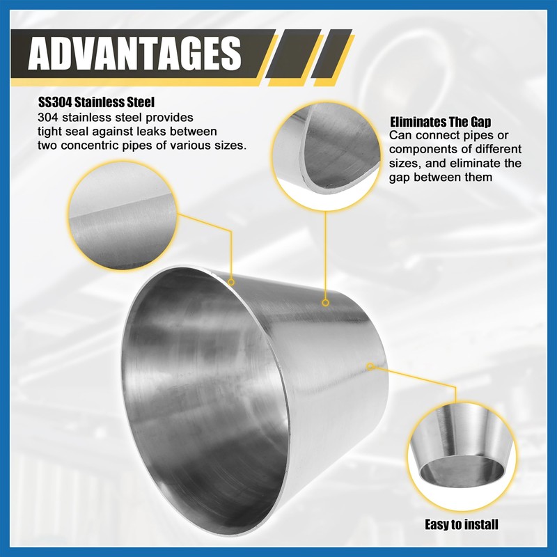 A ABSOPRO Car Mandrel Exhaust Bend Elbow Pipe 304 Stainless