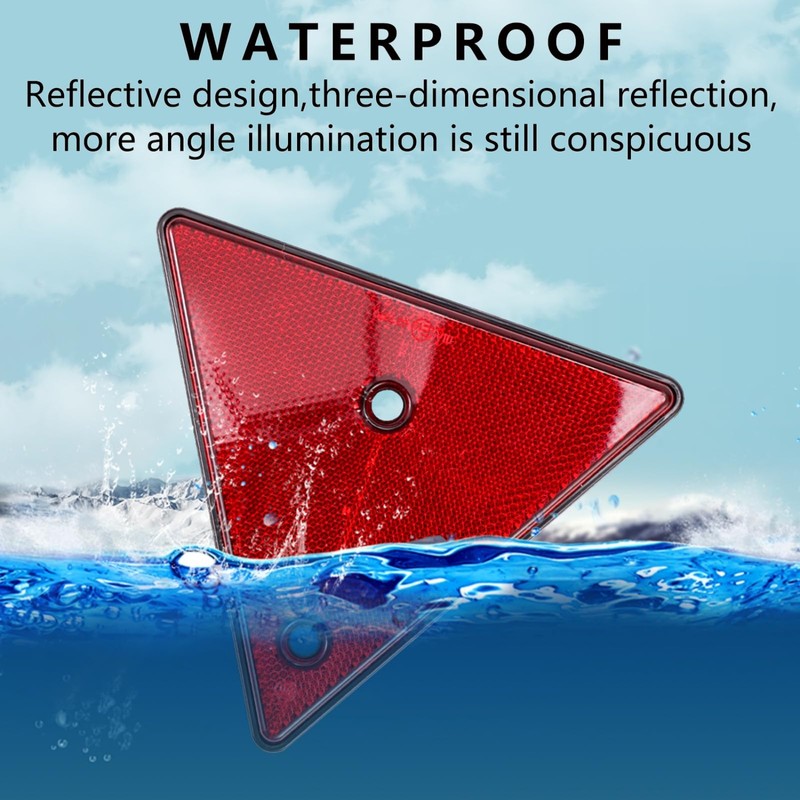 Woola Red Triangle Reflectors,4 Pack Trailer Triangle Reflector Reflective Warning