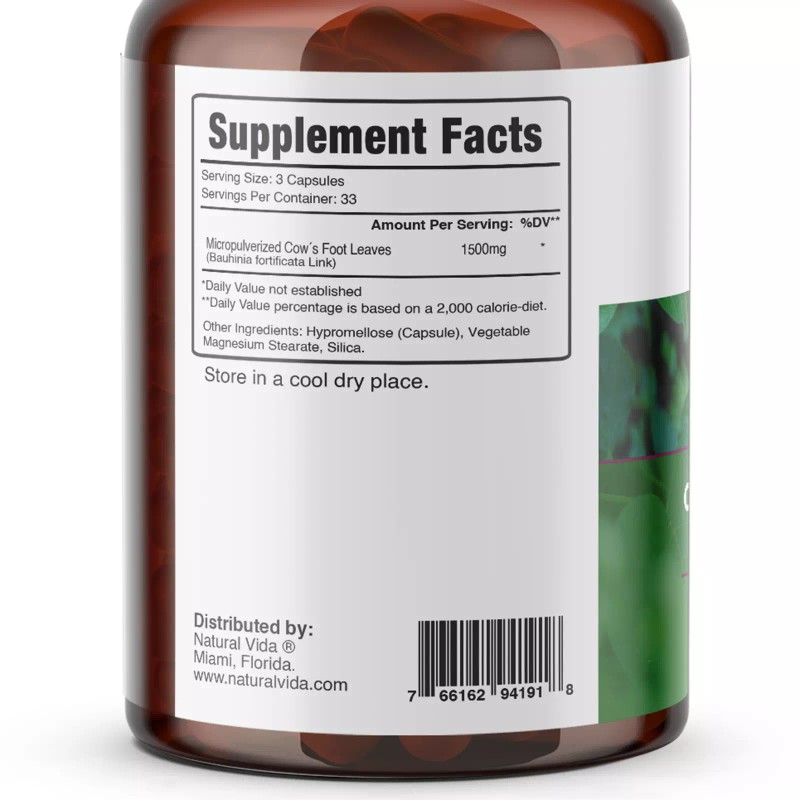 Natural VIda 2 Cow's Foot (Pata de Vaca) Glucose Support