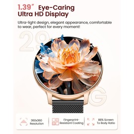 SWGOTA Smartwatch Damen, 1,39" Fitnessuhr mit Telefonfunktion 24H Pulsuhr SpO2 Schlafmonitor Menstruationszyklus 120+ Sportmodi Schrittzähler Kalorien Fitness Tracker IP68 iOS Android Roségold Schwarz