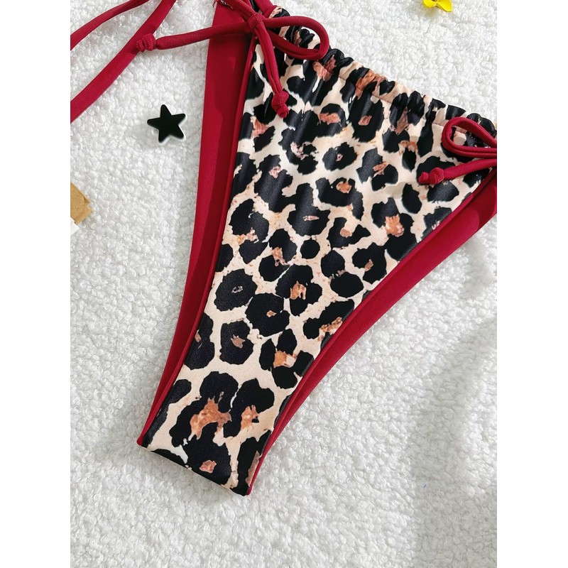Falainetee - Traje de baño con estampado de leopardo para
