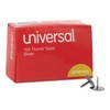 Universal Thumb Tacks, Steel, Silver, 0.31", 100/Box