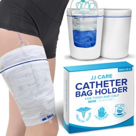 JJ CARE Catheter Bag Holder (Pack of 2), Fabric Nephrostomy Bag Holder, Washable & Reusable Foley Catheter Leg Bag, Urinary Drainage Bag Cover for Men & Women - Large Size