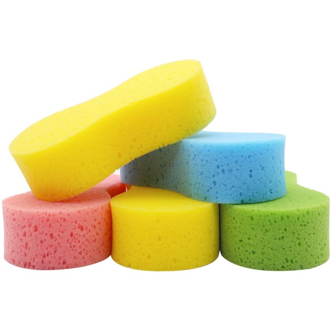 Temede Car Wash Sponge, Large All Purpose Sponges for Cleaning, 2.4in Thick Foam Scrubber Kit, Sponges for Dishes, Tile, Bike, Boat, Easy Grip Sponge for Kitchen, Bathroom, Household Cleaning, 5pcs