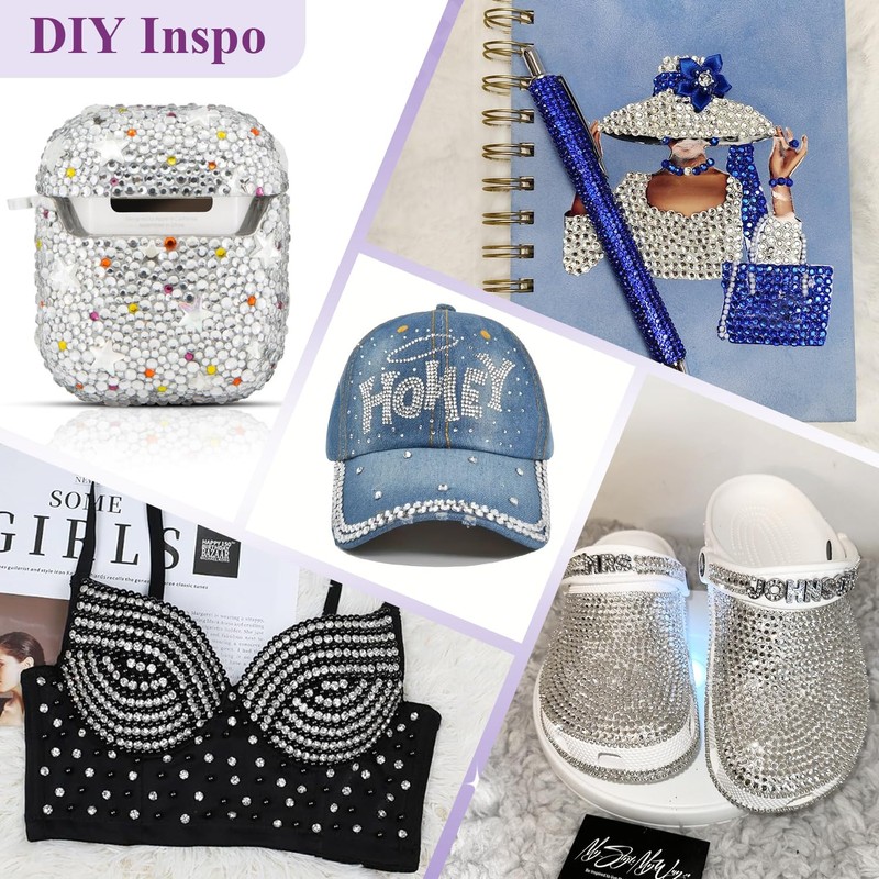 3000PCS SS12/3mm Crystal Rhinestones (Clear), Bedazzling Flatback Glass Rhinestones for