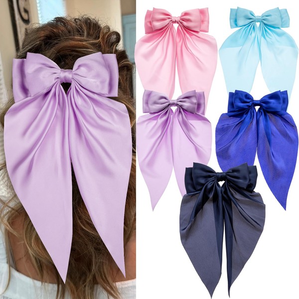 5-Pack Elegant Oversized Hair Bows for Women & Girls –