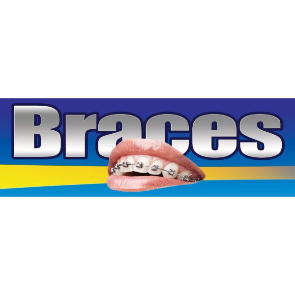 FeatherFlagNation 2ft x 6ft Braces (th) Vinyl Banner 2'x6' -Alt