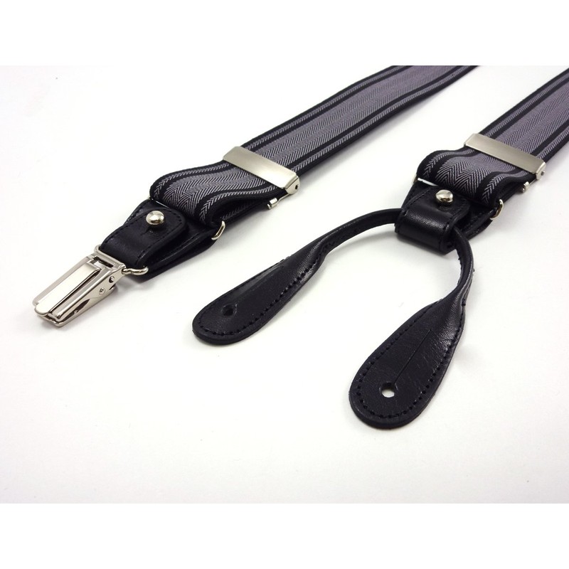 Peace Kobo Suspenders 2-Way 1.4 inches (35 mm) Herringbone Pattern,