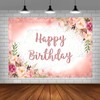 DSAQEFS45E Rose Gold Birthday Backdrop for Girls Women Happy Birthday
