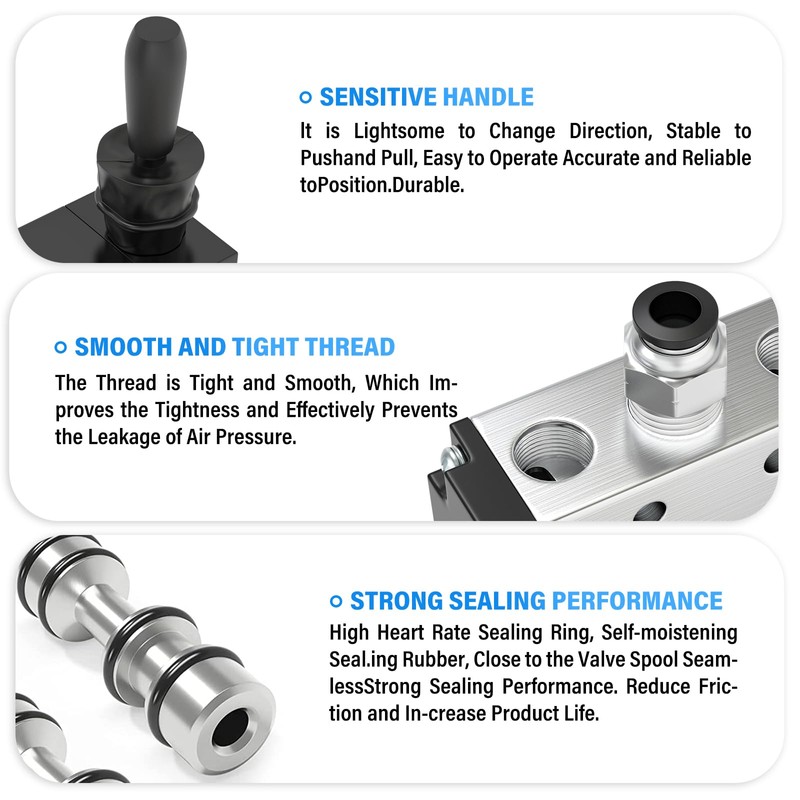 TAILONZ PNEUMATIC 1/4" BSP 5 Way 3 Position Air Hand
