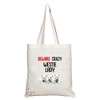 TB203 Beware Crazy Westie Lady Novelty Present Gift Printed Eco-Friendly