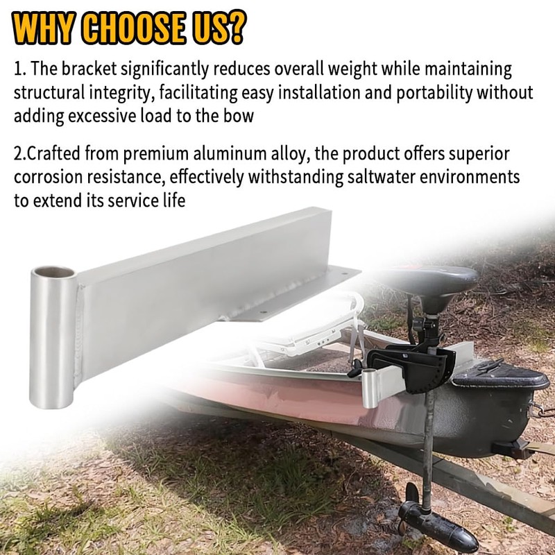 Trolling Motor Mount for Gheenoe Handle Nose Cap Right Side