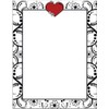 Red Heart & Flowers Letterhead Laser & Inkjet Printer Paper