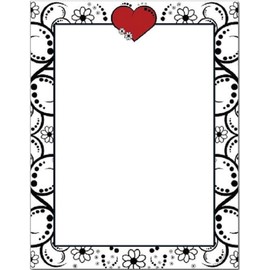 Red Heart & Flowers Letterhead Laser & Inkjet Printer Paper (25 Pack)