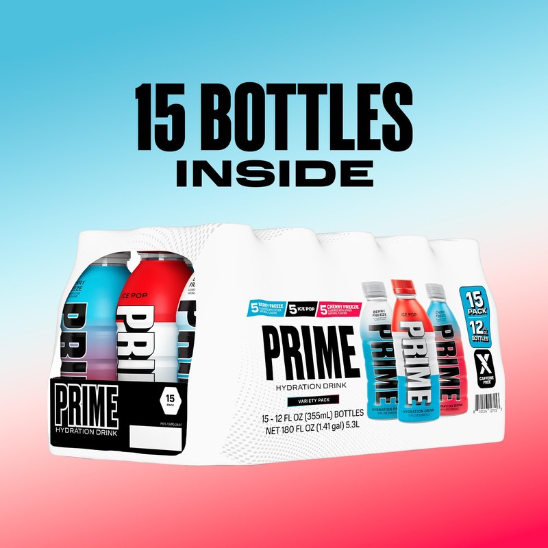 PRIME HYDRATION Variety - Blue Freeze, Cherry Freeze, ICE POP