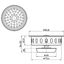 三栄 Faucet "Drain Garbage received" Sink Sink Drain Garbage Peg Rubber Plugs with Large ph62 °F – L