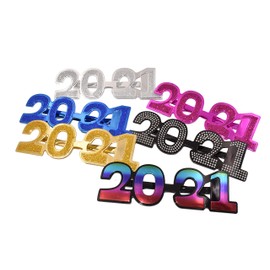 SWYOUN 2021 Plastic Glasses Happy New Year's Eve Glasses Graduation 2021 Class Of 2021 Party Photo Prop Supplies(Pack Of 6)