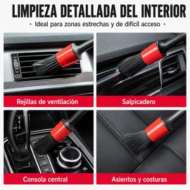 10 Piezas Brochas para Detallado Automotriz, Cepillo Multifuncional para Coche, Cepillos Suaves de Microfibra, sin Dejar Arañazos, para Tablero, Limpiar Llanta, Rejilla de Aire Acondicionado