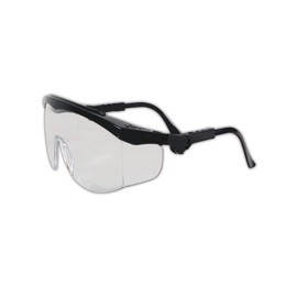 MCR SAFETY TK110 Tomahawk Wraparound Safety Glasses with Side Shields, 295829, Standard, Clear Lenses with Black Frame