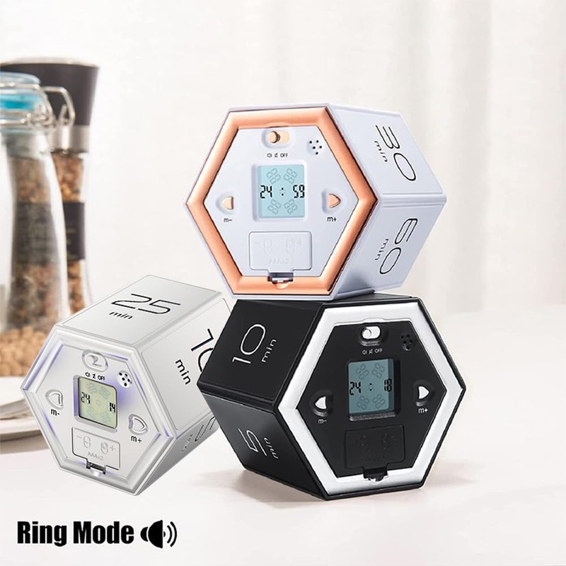 Hex Digital Clock Timer Magnetic Cube Timer Kitchen Hex Flip