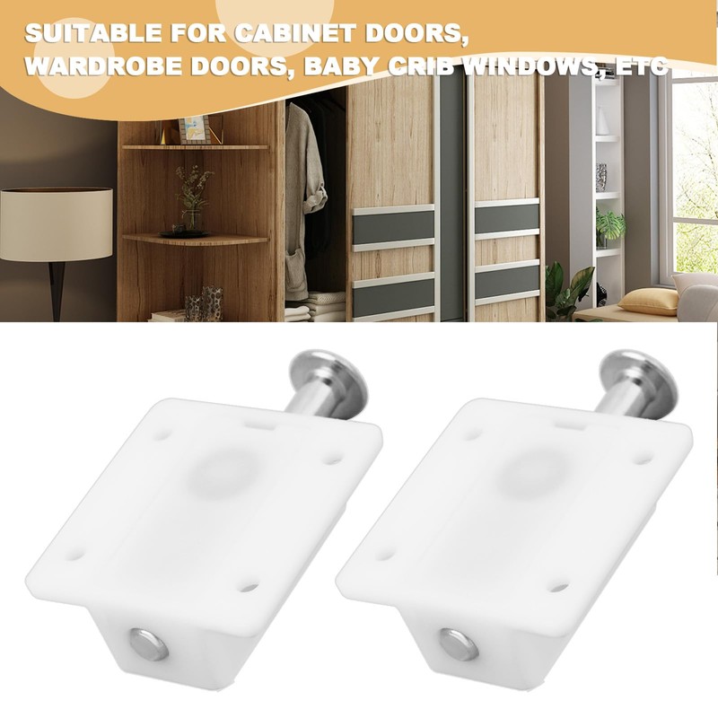 LT Easiyl 4pcs White Plastic Push Button Spring Loaded Automatic