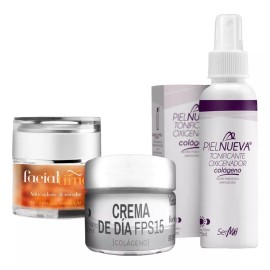Facial Time Kit Aclara Vitamina C Cápsulas, Tonificante Y Crema Día Fp15