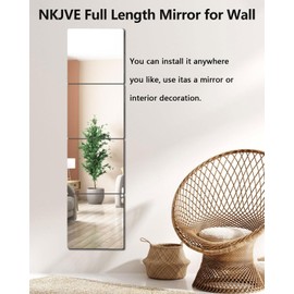 Unbreakable Wall Mirror Full Length Mirror Tiles, 4Pcs 14x14 inch Full body Mirrors, Toddler Shatterproof Mirror for Kids Mirror for Wall, Full Length Wall Mirror, Over Door Mirror, Home Gym Mirror